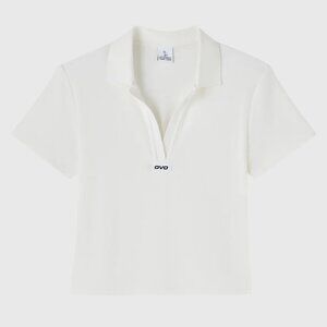 OVO White Euro Terry Cloth Short Sleeve Collared Polo Shirt - Sz S